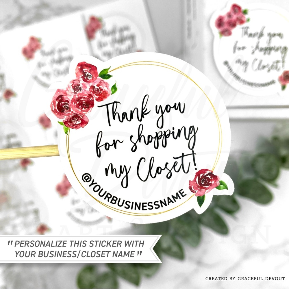 πΉThank You For Shopping My Closet! - 2" (inches) (48ct.) Stickers - Picture 7 of 7